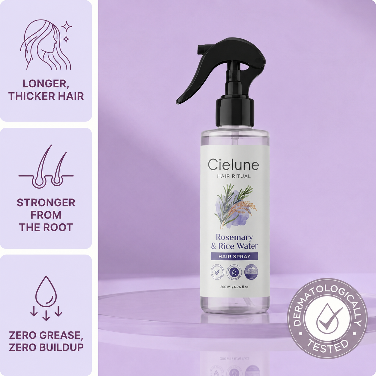 Cielune Rosemary + Rice Water Spray