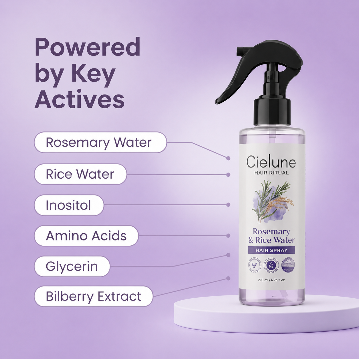 Cielune Rosemary + Rice Water Spray