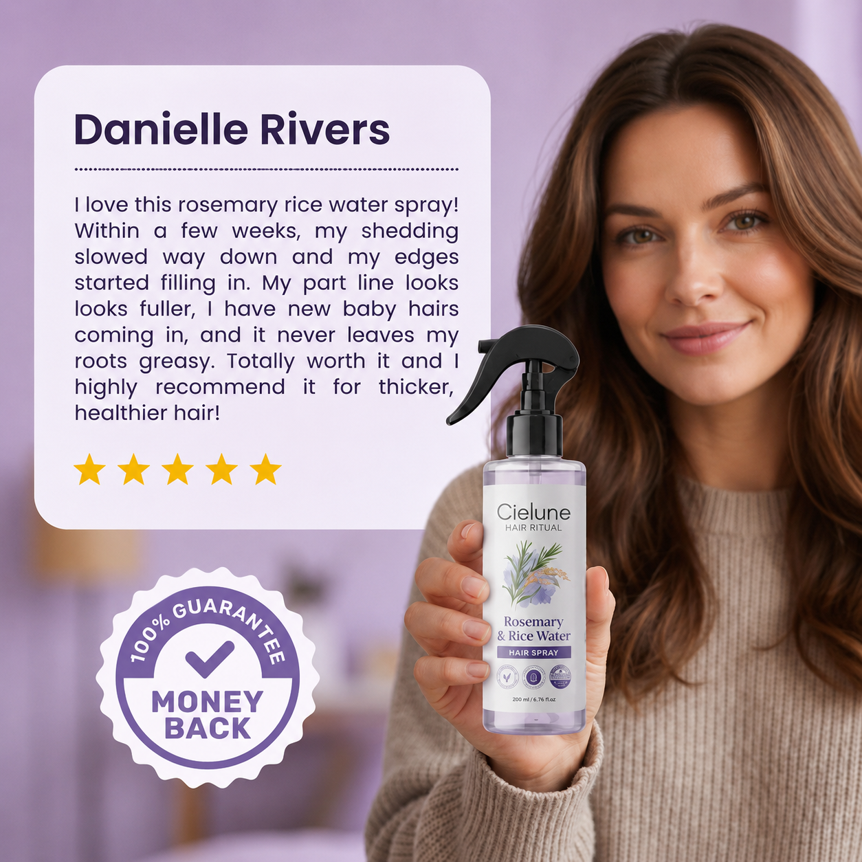Cielune Rosemary + Rice Water Spray